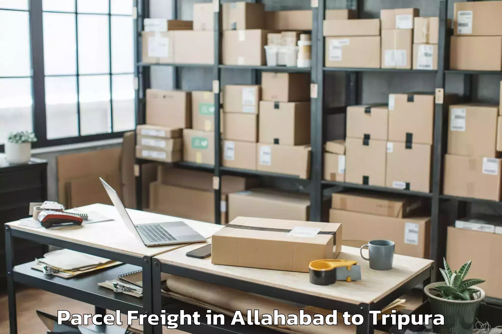 Book Allahabad to Manughat Parcel Freight Online